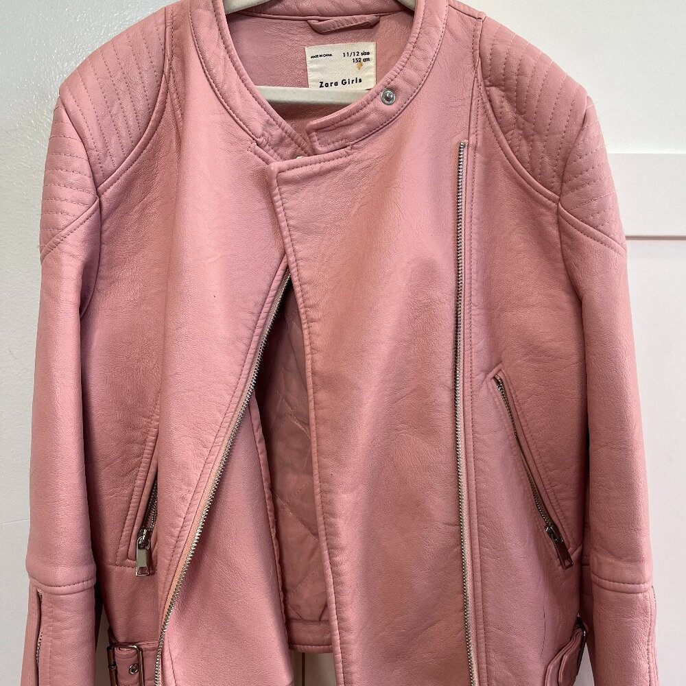 Zara pink moto jacket